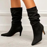 Knee-High Stacked Heel Boots