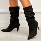 Knee-High Stacked Heel Boots